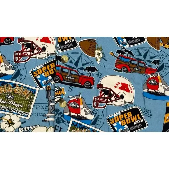 NFL Vintage Superbowl XXXVII Button Up Short Sleeve‎ Hawaiian Shirt Size Large - Picture 7 of 12